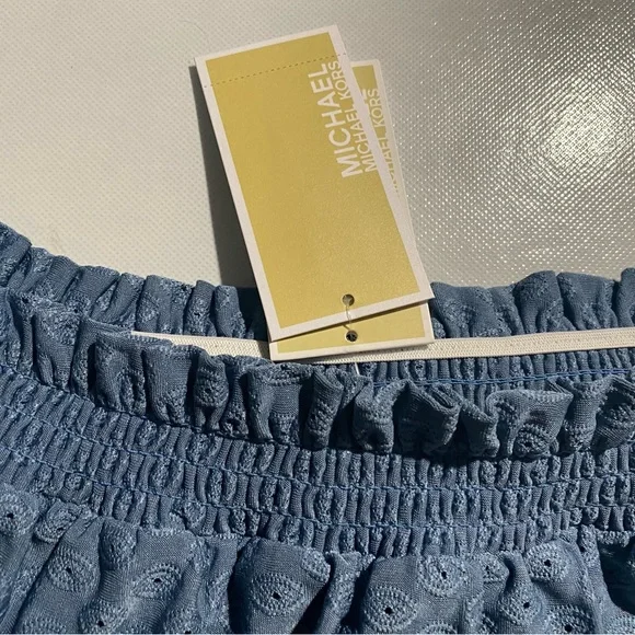 NEW Size M MICHAEL Michael Kors Shoulder Top Polyester Elastane Chambray $88 - Picture 7 of 10